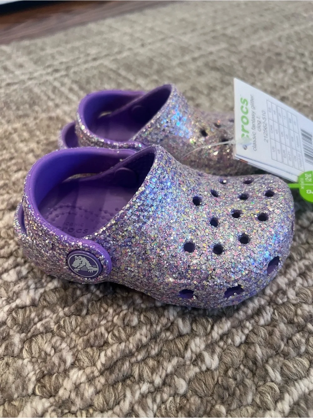 Toddler Classic Fantasy Purple Glitter Clog CROCS- size c5